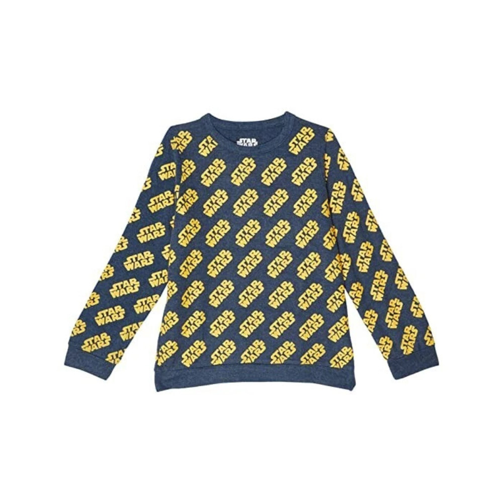 Chaser RPET Sweatshirt Boys 12 Blue Star Wars Print Long Sleeve Crew Neck RED575